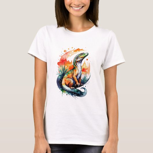 Komodo Dragon Waterverf T-shirt (Voorkant)