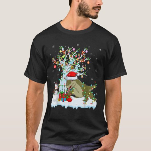Komodo Dragon Xmas Boom Verlichting Komodo Dragon T-shirt (Voorkant)