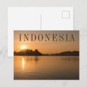 Komodo-eiland bij zonsondergang briefkaart (Voorkant / Achterkant)