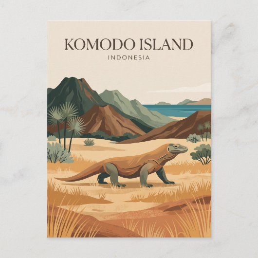 Komodo-eiland Indonesië Briefkaart (Voorkant)