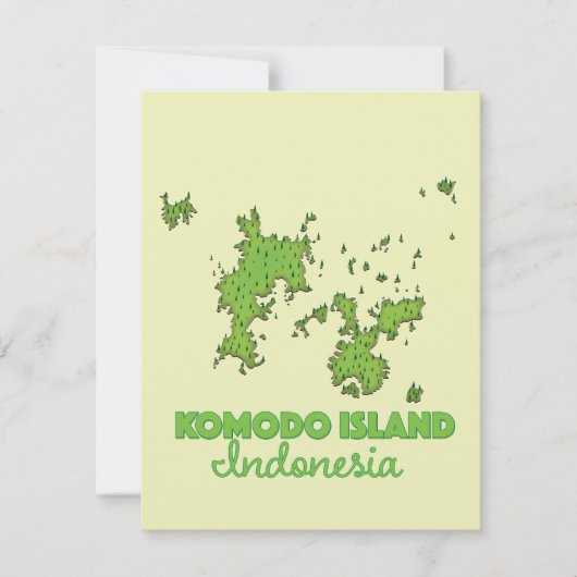 Komodo eiland Indonesië Kaart (Voorkant)