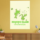 Komodo eiland Indonesië Kaart Canvas Afdruk (Insitu (Woonkamer))