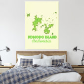 Komodo eiland Indonesië Kaart Canvas Afdruk (Insitu (Slaapkamer))