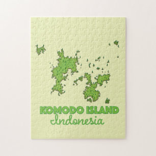 Komodo eiland Indonesië Kaart Legpuzzel