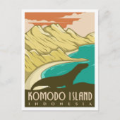Komodo Island Indonesië Vintage Travel Briefkaart (Voorkant)