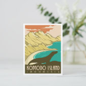 Komodo Island Indonesië Vintage Travel Briefkaart (Staand voorkant)