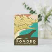 Komodo Nationaal Park Indonesië Vintage Briefkaart (Staand voorkant)