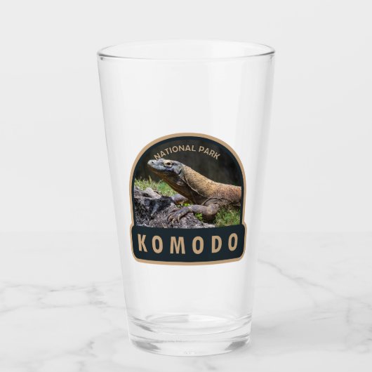Komodo Nationaal Park Indonesië Vintage Glas (Voorkant)