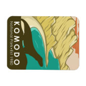 Komodo Nationaal Park Indonesië Vintage Magneet (Horizontaal)