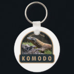 Komodo Nationaal Park Indonesië Vintage Sleutelhanger<br><div class="desc">Komodo vectorkunstwerk ontwerp. Het park is een nationaal park in Indonesië dat gelegen is op de eilanden van de Lesser Sunda in het grensgebied tussen de provincies Oost-Nusa Tenggara en West-Nusa Tenggara.</div>