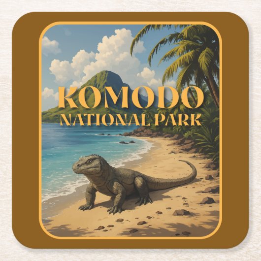 Komodo National Park Kartonnen Onderzetters (Voorkant)