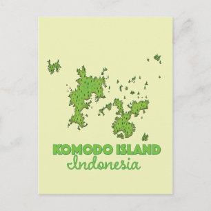 Komodo op het eiland Indonesië Briefkaart