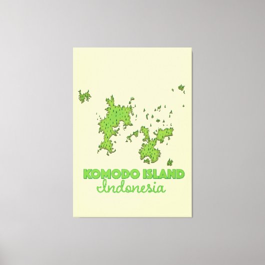 Komodo op het eiland Indonesië Canvas Afdruk (Voorkant)