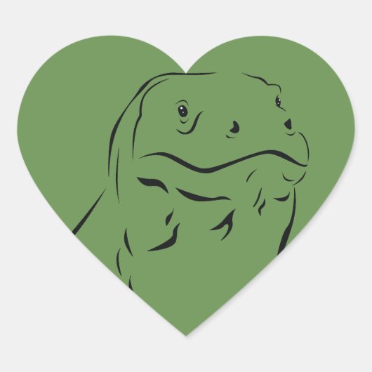 Komodo Silhouette Hart Sticker (Voorkant)