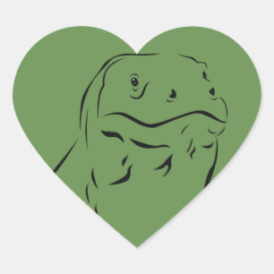 Komodo Silhouette Hart Sticker