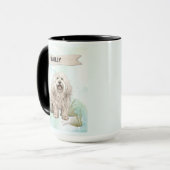 Komondor Aquarel Gepersonaliseerde Hond Mok (Voorkant links)