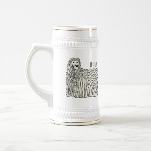 Komondor cartoon illustratie bierpul (Links)