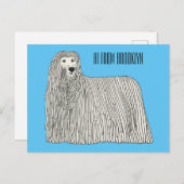Komondor cartoon illustratie briefkaart (Voorkant / Achterkant)