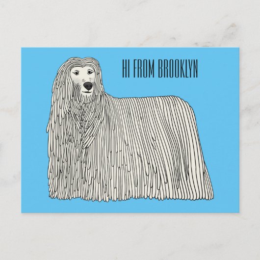 Komondor cartoon illustratie briefkaart (Voorkant)
