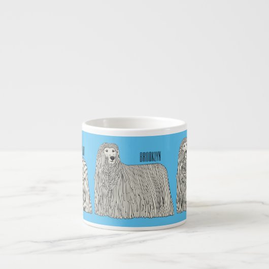 Komondor cartoon illustratie espresso kop (Voorkant)