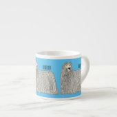 Komondor cartoon illustratie espresso kop (Voorkant rechts)