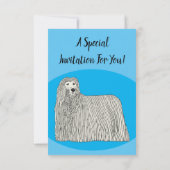 Komondor cartoon illustratie kaart (Achterkant)