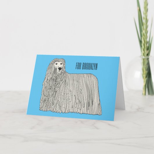 Komondor cartoon illustratie kaart (Voorkant)