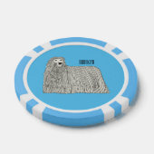 Komondor cartoon illustratie poker chips (Enkel)