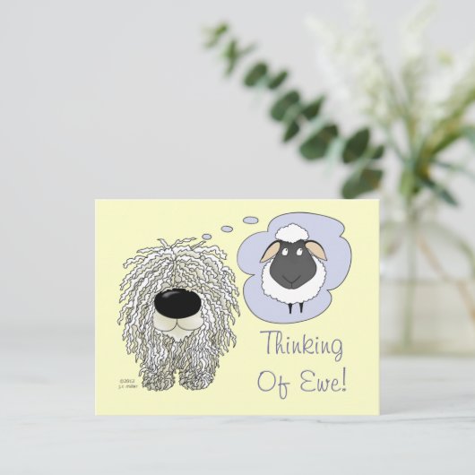 Komondor - Denking of Ewe Briefkaart (Staand voorkant)