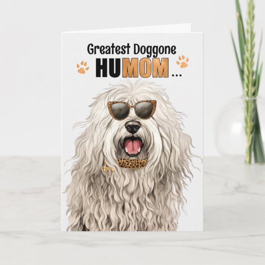 Komondor Dog Beste HuMOM Ooit Moederdag Feestdagen Kaart (Voorkant)