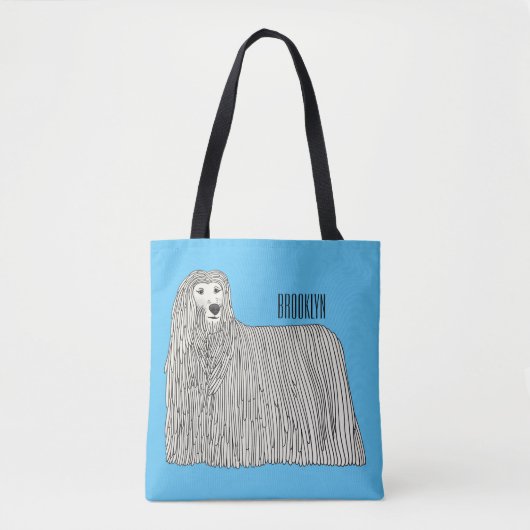 Komondor dog cartoon illustration tote bag (Voorkant)