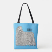 Komondor dog cartoon illustration tote bag (Achterkant)