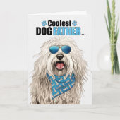 Komondor Dog Coolest Dad Ever Vaderdag Feestdagen Kaart (Voorkant)