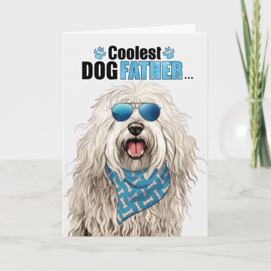 Komondor Dog Coolest Dad Ever Vaderdag Feestdagen Kaart (Voorkant)