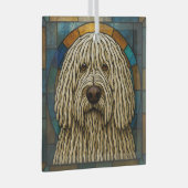 Komondor Dog "Glas in lood" Glas Ornament (Voorkant Rechts)