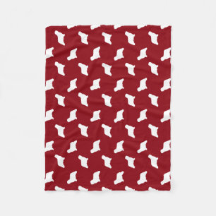 Komondor Dog Silhouettes Pattern Red en White Fleece Deken