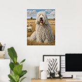 Komondor - Hond Art Print (Thuiskantoor)