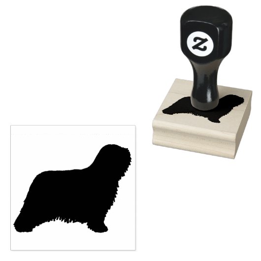 Komondor Hondenras Silhouet Rubberstempel (Gestempeld)