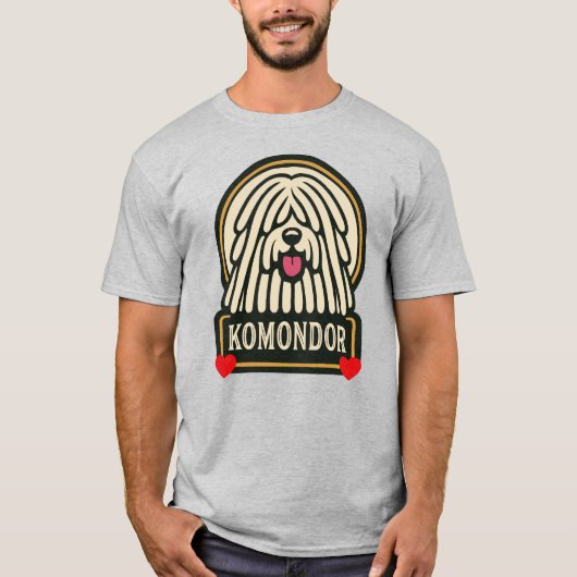 Komondor Hongaarse herdershond Mop Dog met Dreads T-shirt (Voorkant)