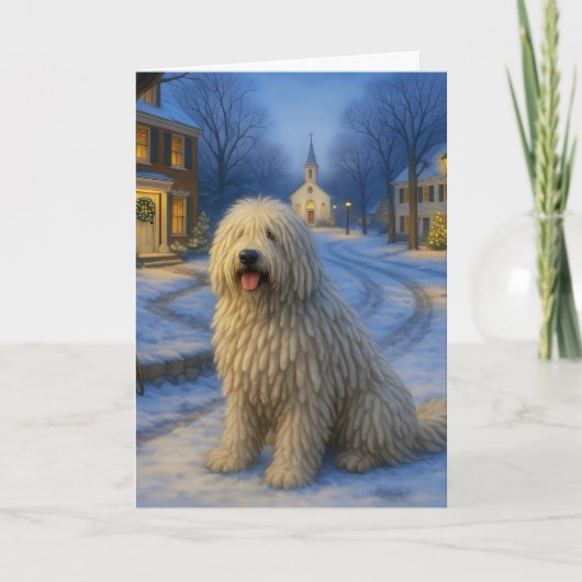 Komondor Kerstkaart Feestdagen Kaart (Voorkant)