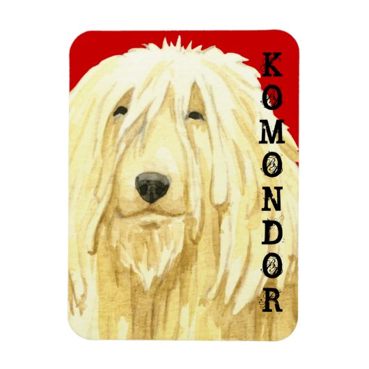 Komondor kleurenblok magneet (Verticaal)