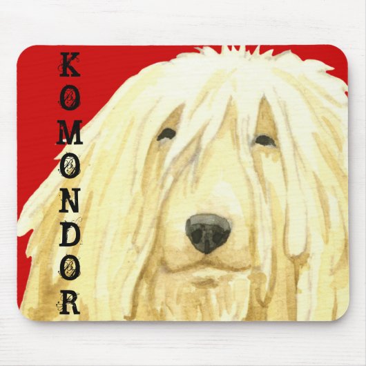 Komondor kleurenblok muismat (Voorkant)