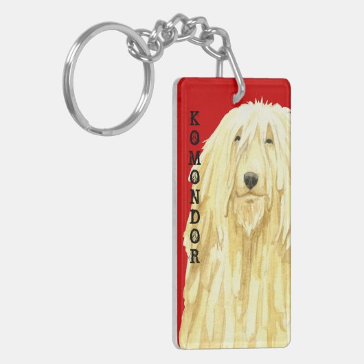 Komondor kleurenblok sleutelhanger (Voorkant Links)