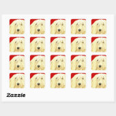 Komondor kleurenblok vierkante sticker (Vel)