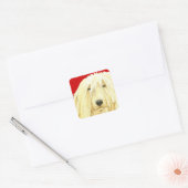 Komondor kleurenblok vierkante sticker (Envelop)