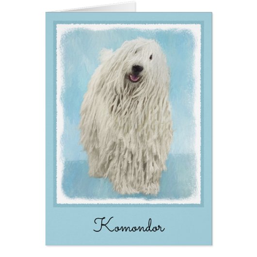 Komondor schilderen - Kute Original Dog Art (Voorkant)