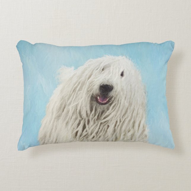 Komondor schilderen - Kute Original Dog Art Accent Kussen (Voorkant)
