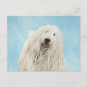 Komondor schilderen - Kute Original Dog Art Briefkaart