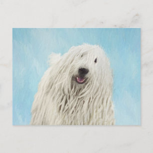 Komondor schilderen - Kute Original Dog Art Briefkaart