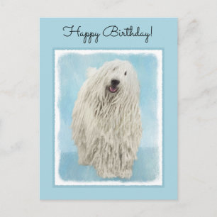 Komondor schilderen - Kute Original Dog Art Briefkaart